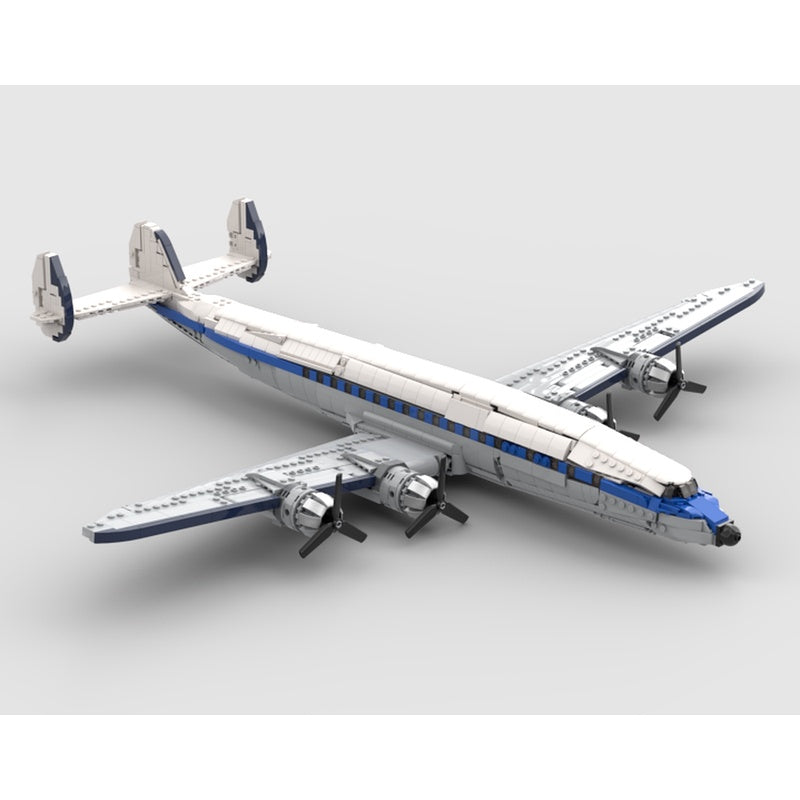 L-1049 Four-Engine Triple-Tail Classic Airliner MOC Building Kit - 1
