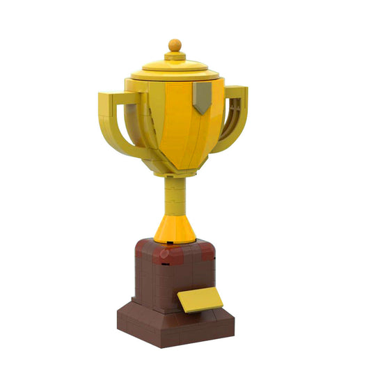 Large Yellow Trophy and Stand Building Kit | LEGO-Compatible MOC - 1
