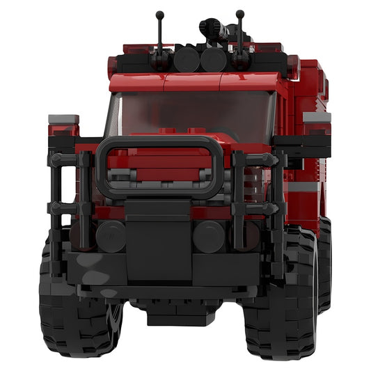 Lifted Quad Cab Mini Pump Fire Truck MOC Building Kit - 1