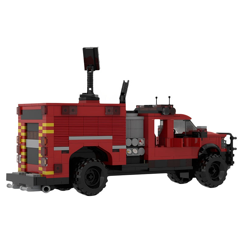 Lifted Quad Cab Mini Pump Fire Truck MOC Building Kit - 2