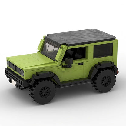 Lime Green Mini 4x4 Off-Road Vehicle Building Kit | LEGO-Compatible MOC - 1