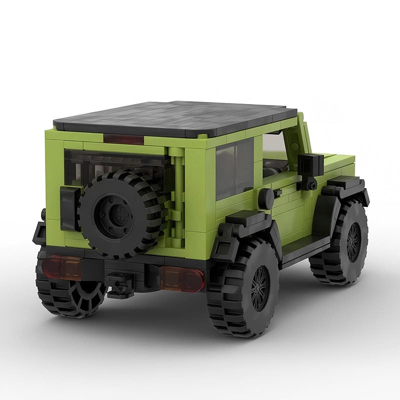 Lime Green Mini 4x4 Off-Road Vehicle Building Kit | LEGO-Compatible MOC - 3