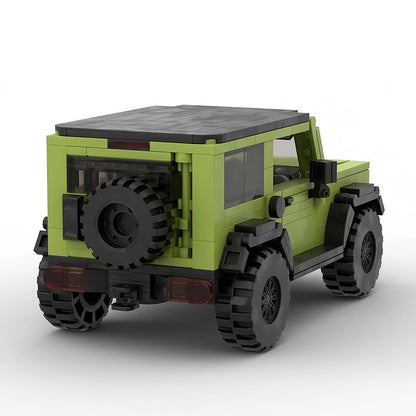 Lime Green Mini 4x4 Off-Road Vehicle Building Kit | LEGO-Compatible MOC - 3