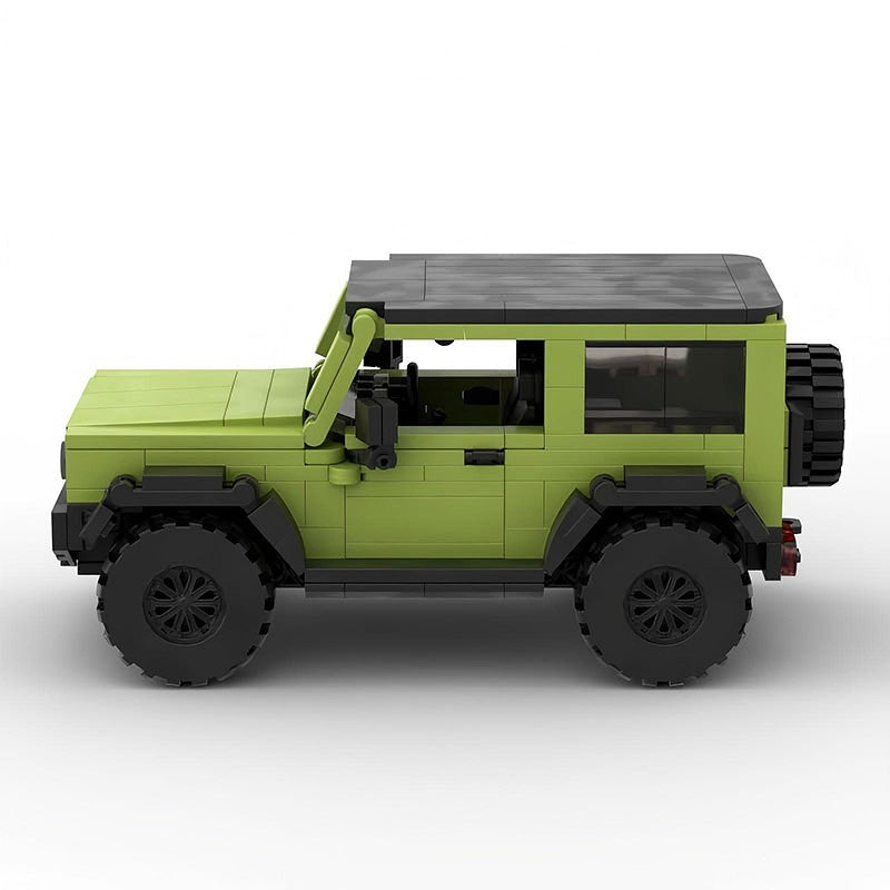 Lime Green Mini 4x4 Off-Road Vehicle Building Kit | LEGO-Compatible MOC - 4