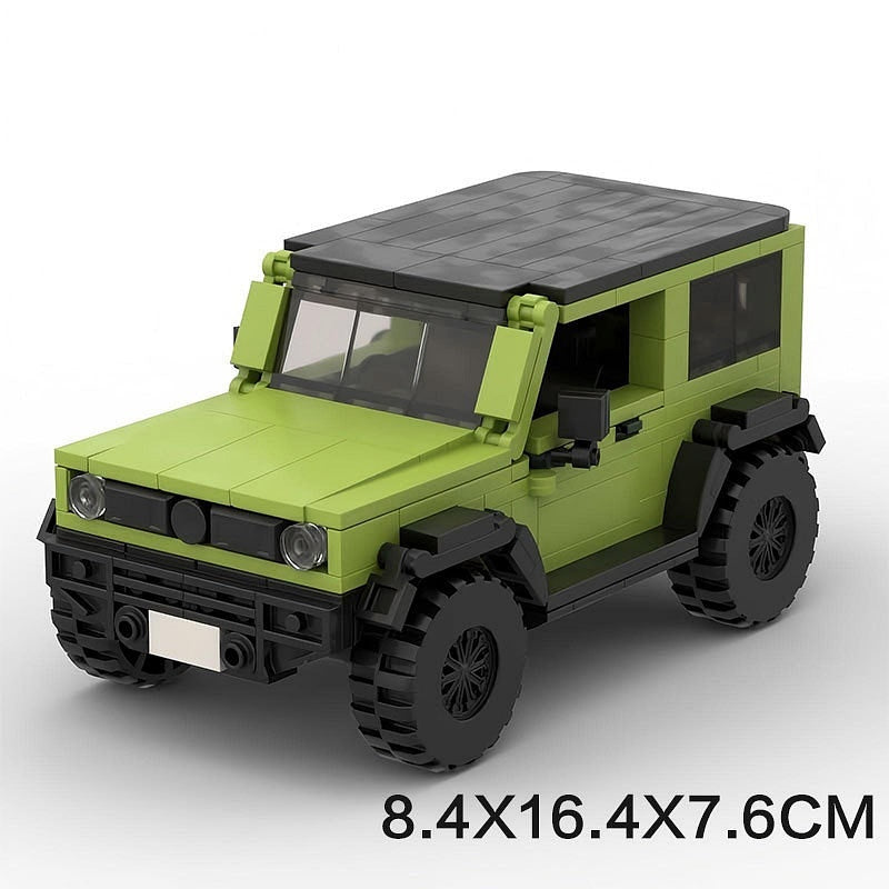 Lime Green Mini 4x4 Off-Road Vehicle MOC Building Kit - 6