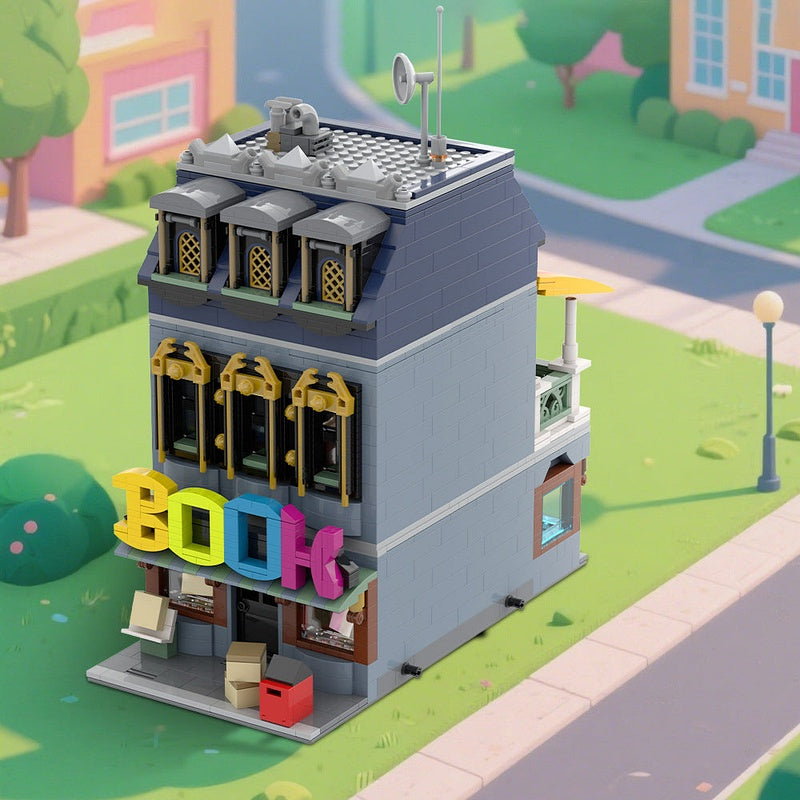 Little Bookshop MOC Building Kit | Cozy Street Architecture Model - 2
