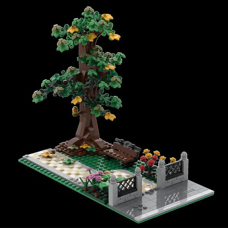 Little Park Landscape MOC Building Kit | Urban Garden Display Model - 2