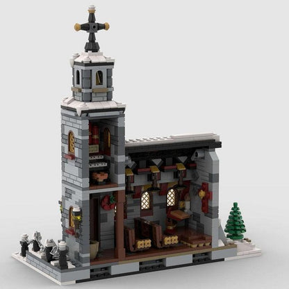 Little Winter Church MOC Building Kit | Snowy Village Architecture - 4