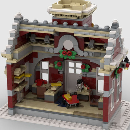 Little Winter Town Hall MOC Building Kit | Snowy Village Architecture - 3