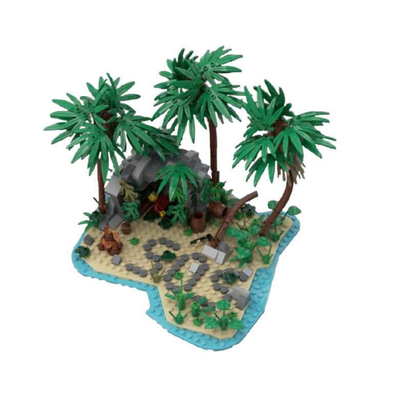 Lost Island Adventure MOC Building Kit | Tropical Mystery Diorama - 1