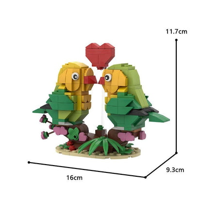 Love Bird MOC Building Kit | Romantic Valentine Parrot Display Model - 5