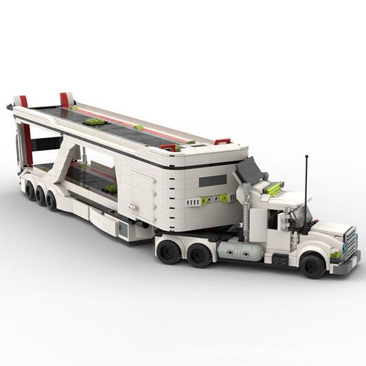 LT 3 Car Transport Big Rig Truck MOC Building Kit | Vehicle Model - 1
