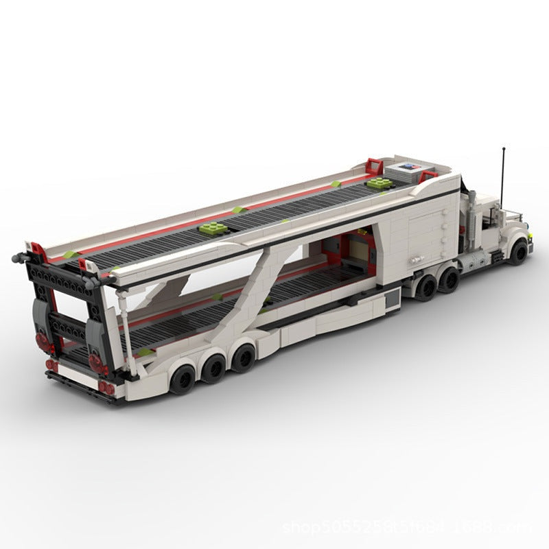 LT 3 Car Transport Big Rig Truck MOC Building Kit | Vehicle Model - 3