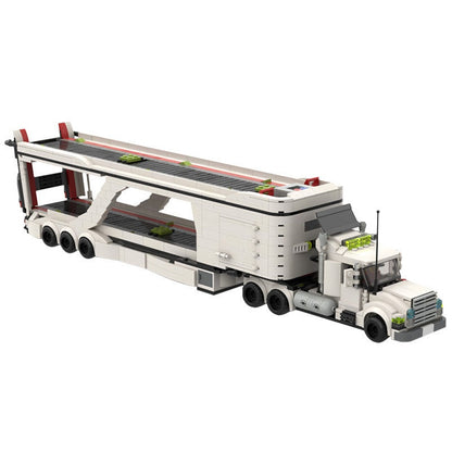 LT 3 Car Transport Big Rig Truck MOC Building Kit | Vehicle Model - 4