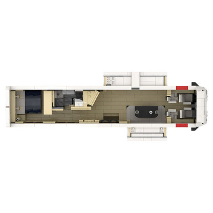 Luxury Motorhome RV MOC Building Kit with Garage and Slide-Outs - 5