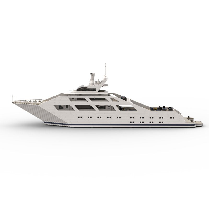 Luxury Super Yacht Building Kit | LEGO-Compatible MOC - 1