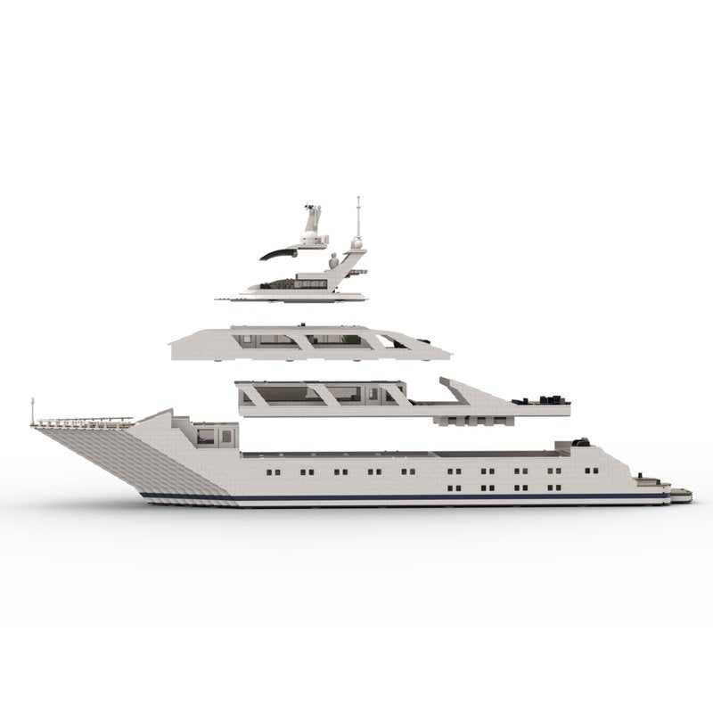 Luxury Super Yacht Building Kit | LEGO-Compatible MOC - 2