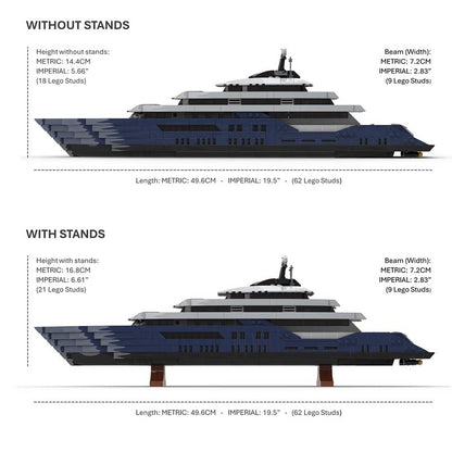 Luxury Yacht MOC Building Kit | Modern Civilian Ship Model - 4