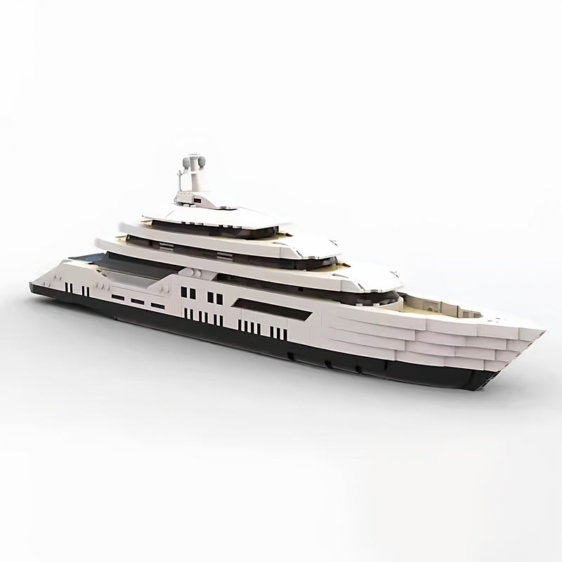 Luxury Yacht MOC Building Kit | Modern Civilian Ship Model - 8