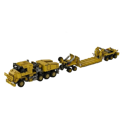 M1070 Civil-Version Tractor with Heavy Duty Trailer Building Kit | LEGO-Compatible MOC - 1