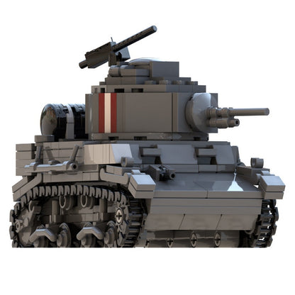 M3A1 Stuart Tank MOC Building Kit | WWII Light Tank Model - 1