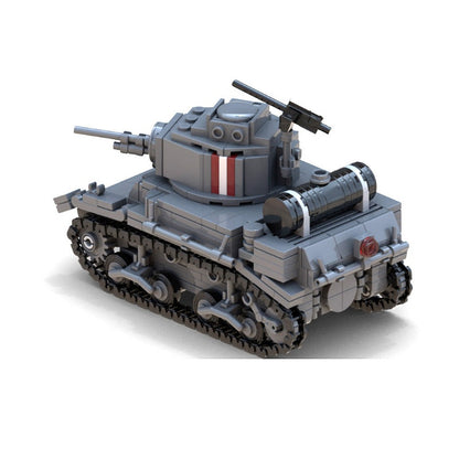 M3A1 Stuart Tank MOC Building Kit | WWII Light Tank Model - 2