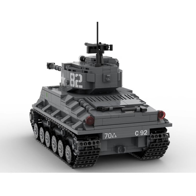M4A3E8 HVSS Tank MOC Building Kit | Classic Medium Military Vehicle Model - 4