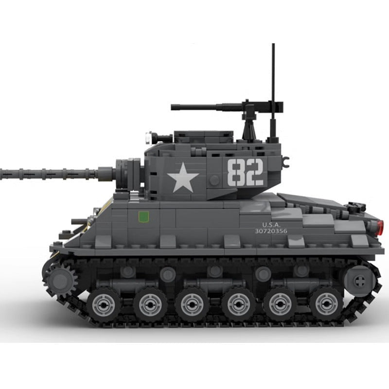 M4A3E8 HVSS Tank MOC Building Kit | Classic Medium Military Vehicle Model - 5
