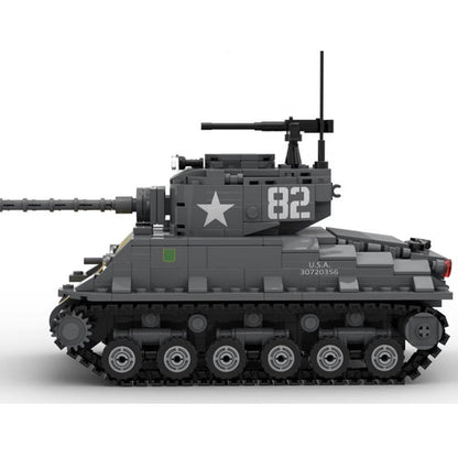 M4A3E8 HVSS Tank MOC Building Kit | Classic Medium Military Vehicle Model - 5