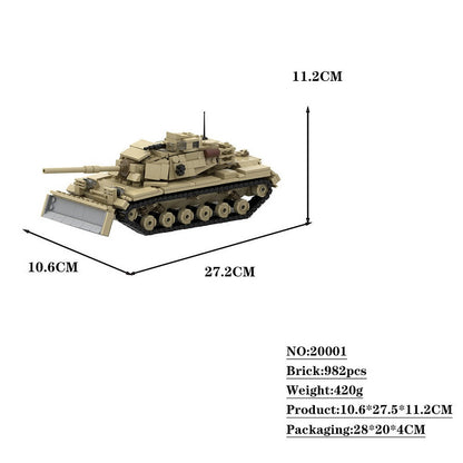 M60A1 Dozer Tank MOC Building Kit | Main Battle Tank - 4