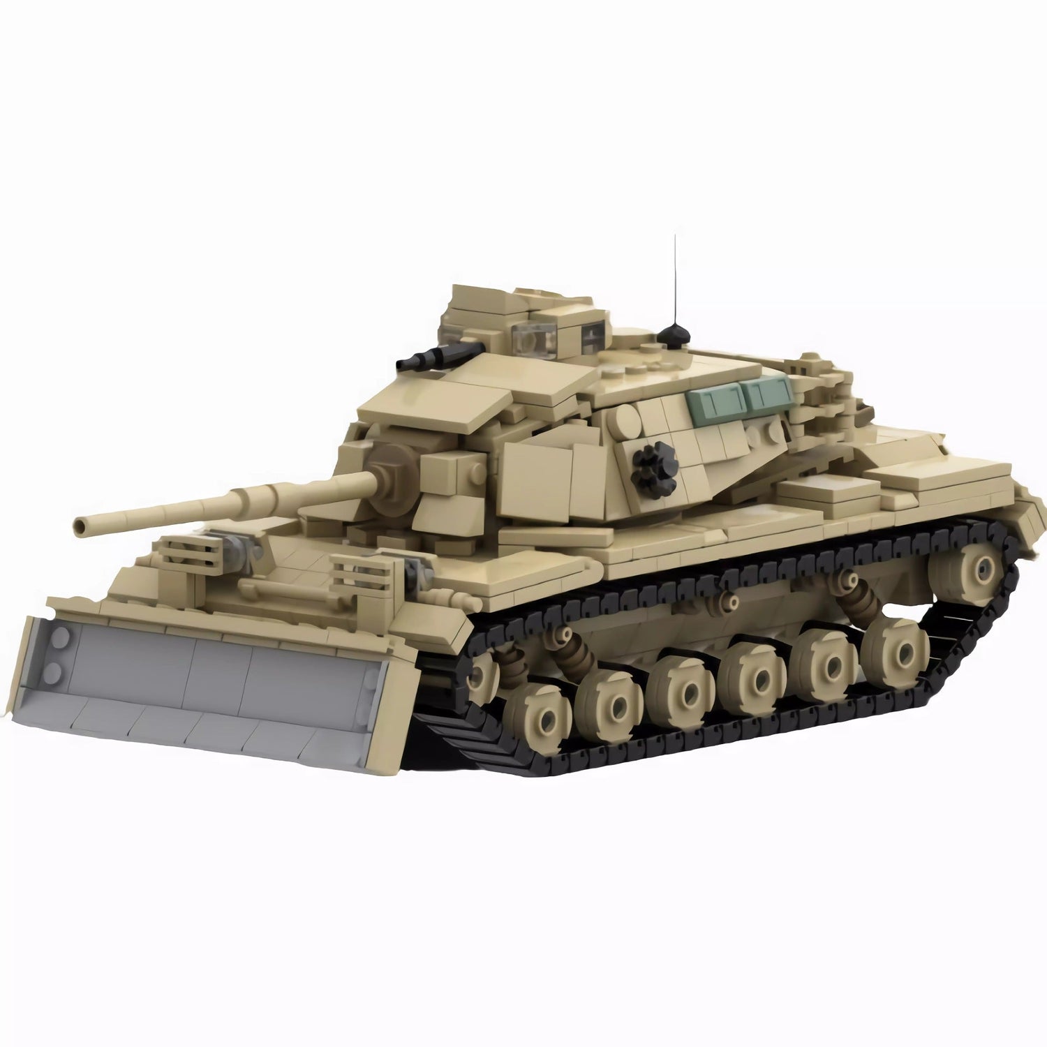 M60A1 w/ Dozer Building Kit | LEGO-Compatible MOC - 1