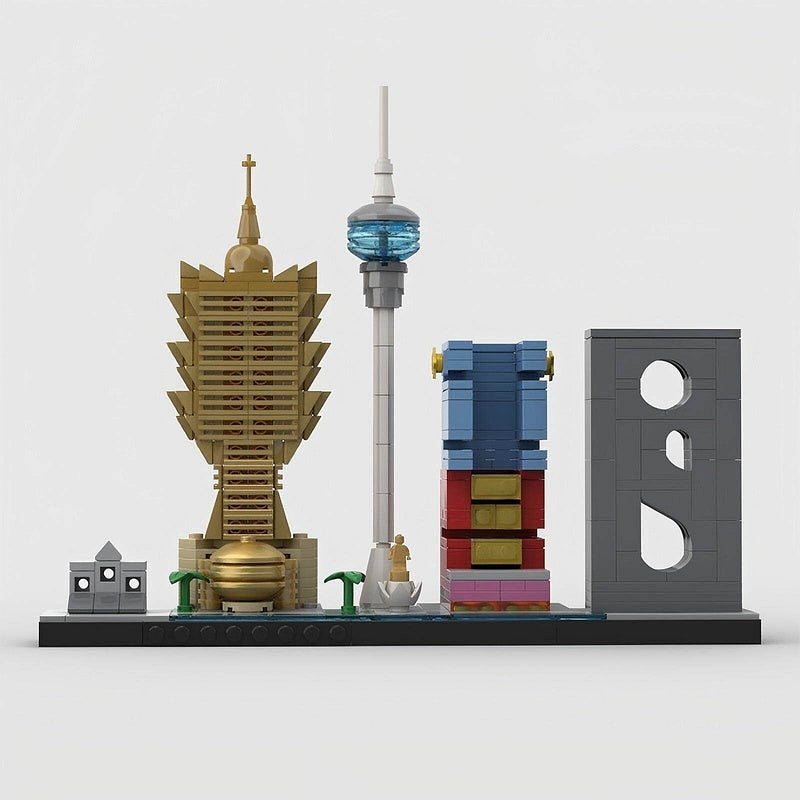 Macau Skyline MOC Building Kit | Micro City Landmark Architecture - 3