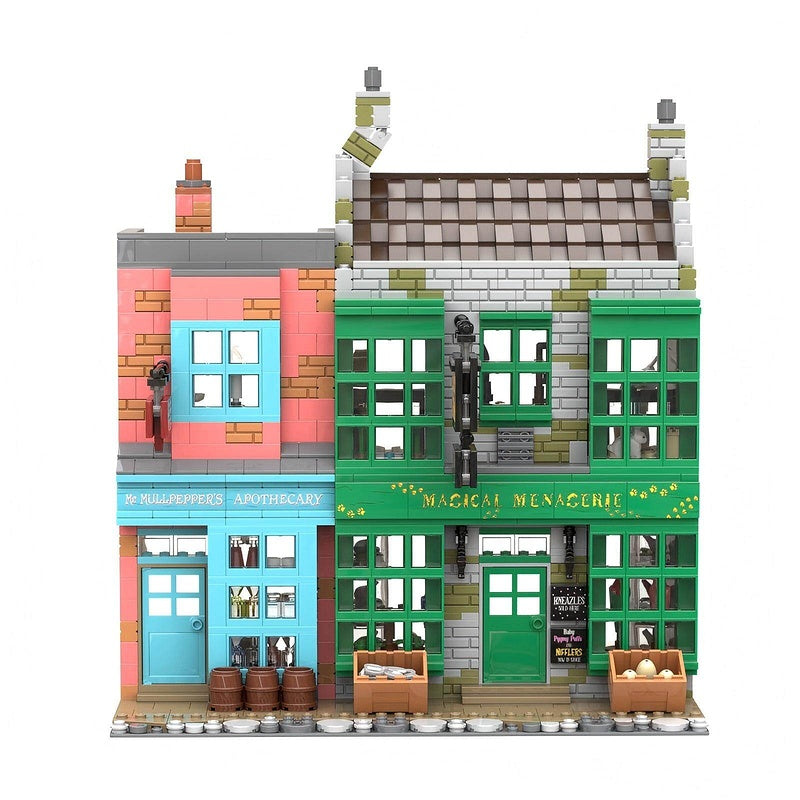 Magical Wizard Street Menagerie and Apothecary Building Kit | Compatible MOC - 1