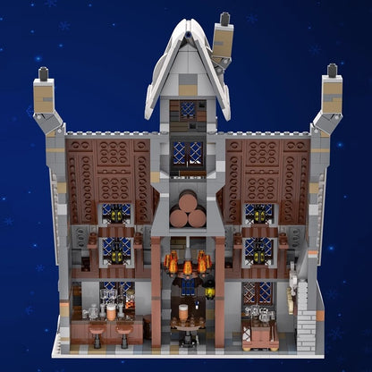 Magical Wizard Village Inn Cozy Winter Tavern Building Kit | LEGO-Compatible MOC - 3