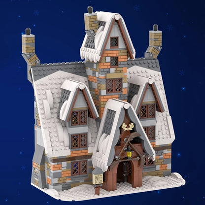 Magical Wizard Village Inn Cozy Winter Tavern Building Kit | LEGO-Compatible MOC - 4