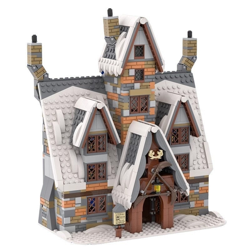 Magical Wizard Village Inn Cozy Winter Tavern Building Kit | LEGO-Compatible MOC - 5