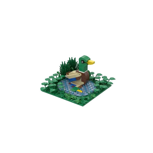Mallard Reflecting Water MOC Bird Building Kit Display Model - 1