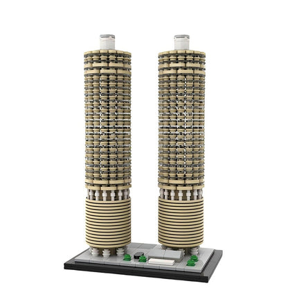 Marina City Chicago 1:800 Scale Skyscraper Building Kit | LEGO-Compatible MOC - 1
