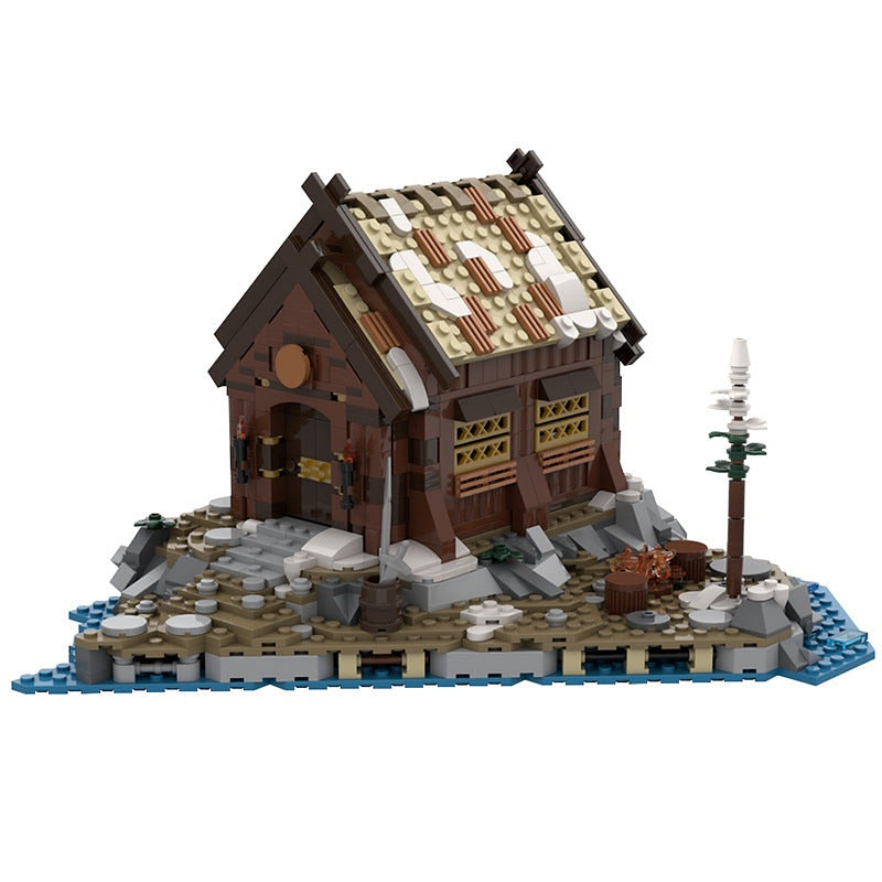 Mead Hall & Campfire MOC Viking Village Building Kit - 1