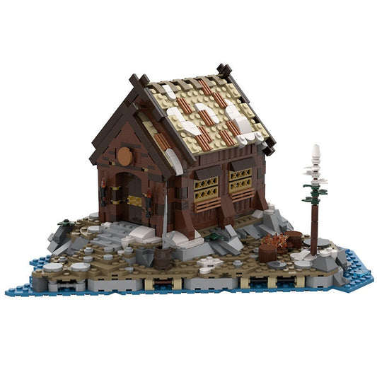 Mead Hall & Campfire MOC Viking Village Building Kit - 1
