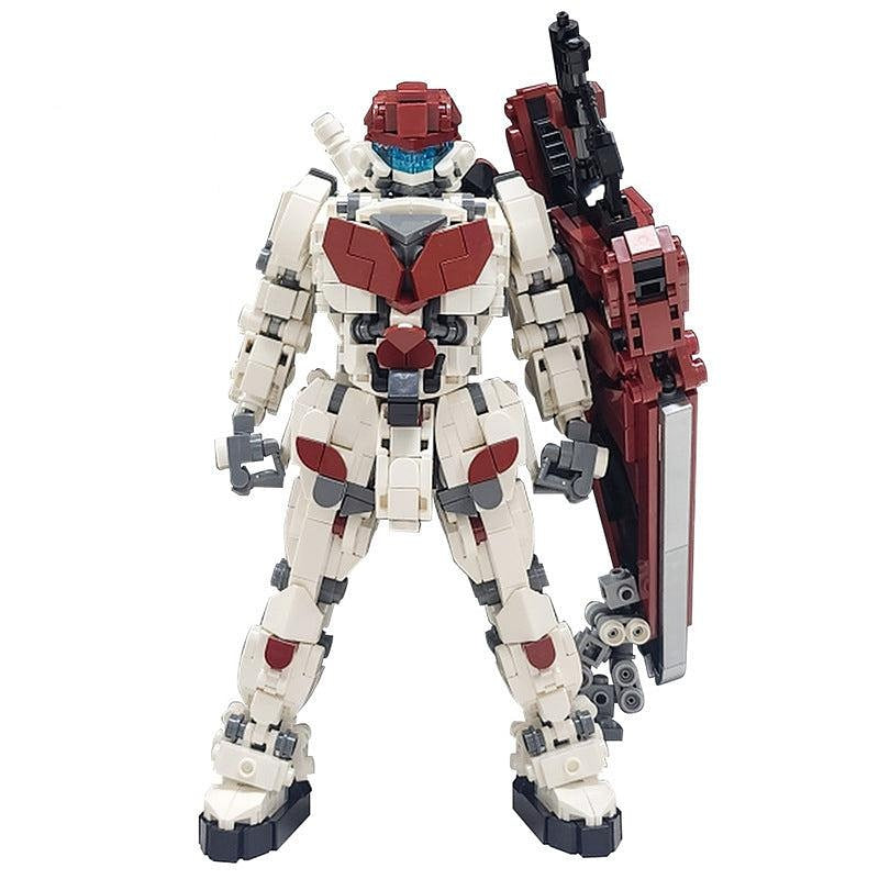 Mech Red Robot MOC Building Kit | Futuristic Mecha Figure Model - 1