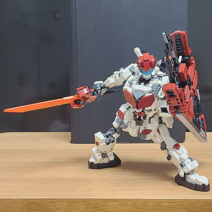 Mech Red Robot MOC Building Kit | Futuristic Mecha Figure Model - 3
