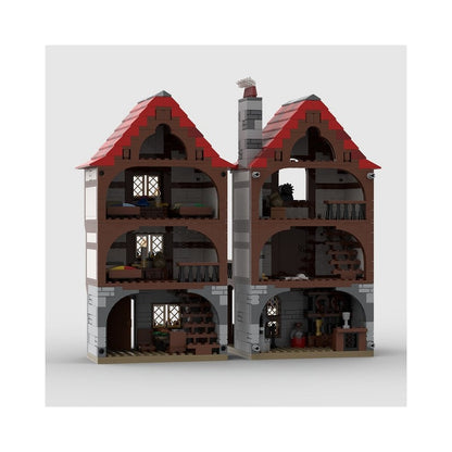 Medieval Alley's Inn MOC Building Kit | Historic Tavern Architecture Model - 3