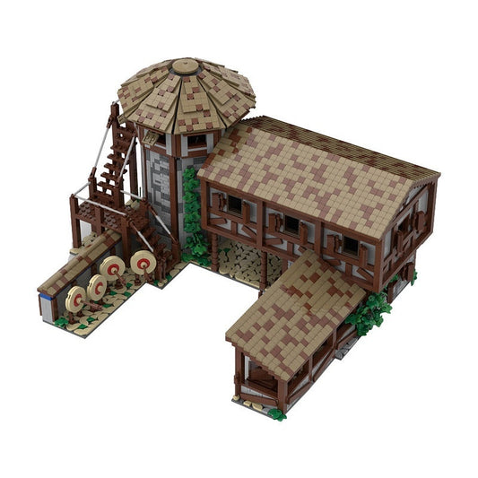 Medieval Archery Range MOC Building Kit | Fantasy Castle Training Ground - 1