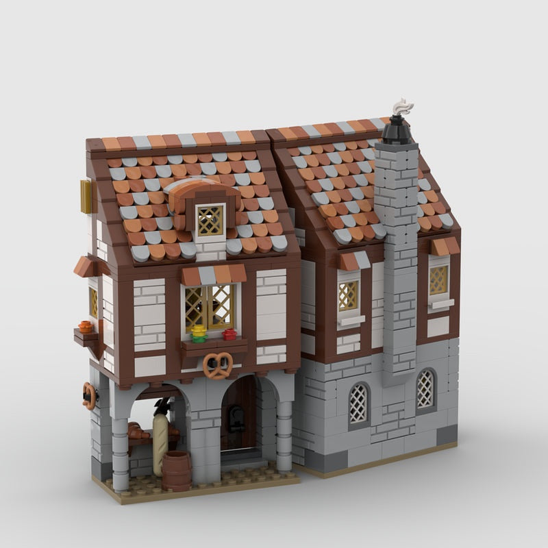 Medieval Bakery MOC Building Kit | Historic Village Shop Architecture - 3