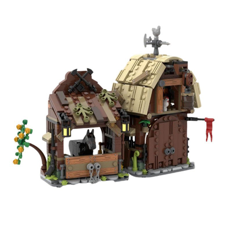 Medieval Barn and Stable Building Kit | LEGO-Compatible MOC - 1