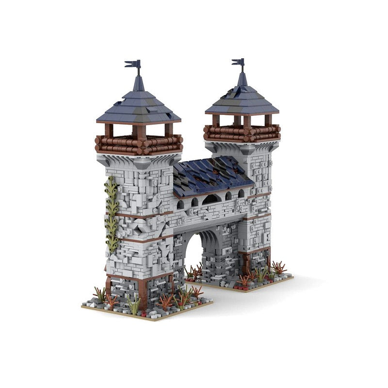 Medieval Black Falcon Outpost MOC Building Kit | Castle Tower Architecture - 3