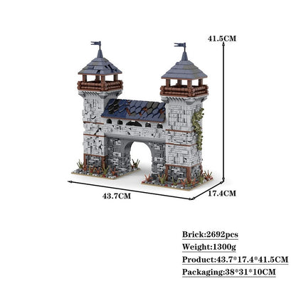 Medieval Black Falcon Outpost MOC Building Kit | Castle Tower Architecture - 5