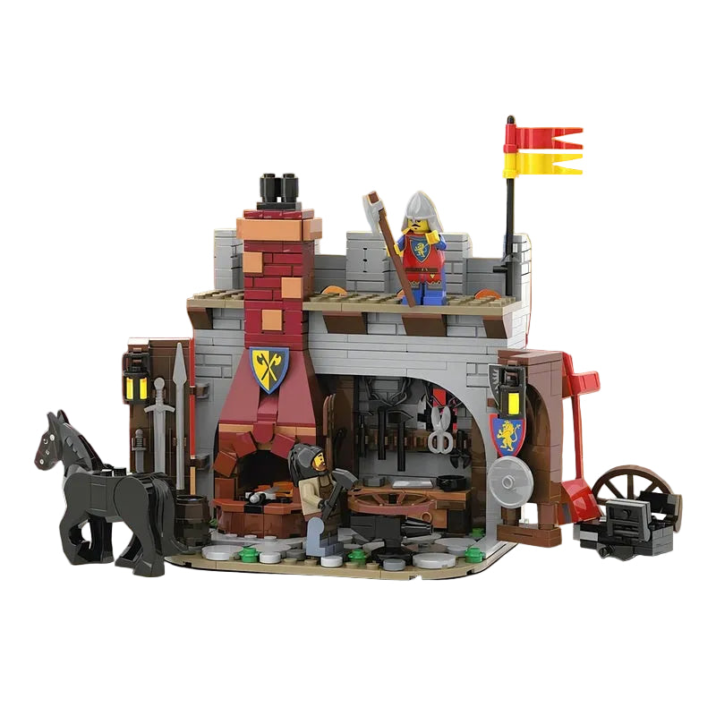 Medieval Blacksmith Workshop MOC Forge Building Kit - 1