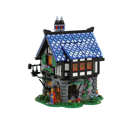 Medieval Blacksmith Workshop MOC Village Architecture Building Kit - 1